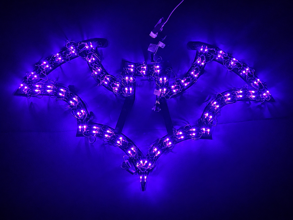 LED Halloween Bat Sign (Purple/Orange)
