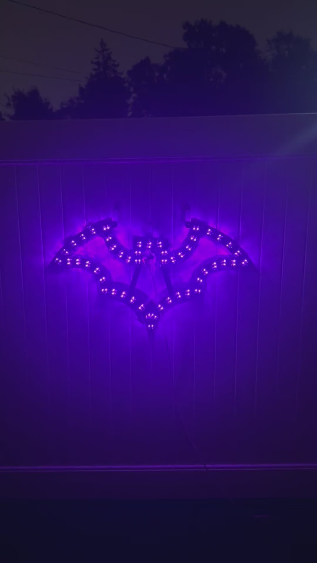 LED Halloween Bat Sign (Purple/Orange)
